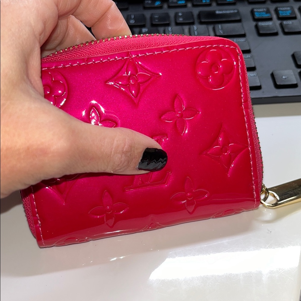 Fuchsia Embossed Compact Wallet - Picture 6 of 6